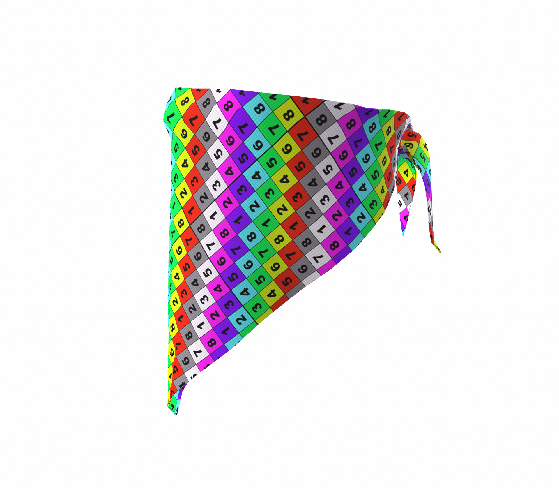 Red bandana game ready Low-poly 3D model_16