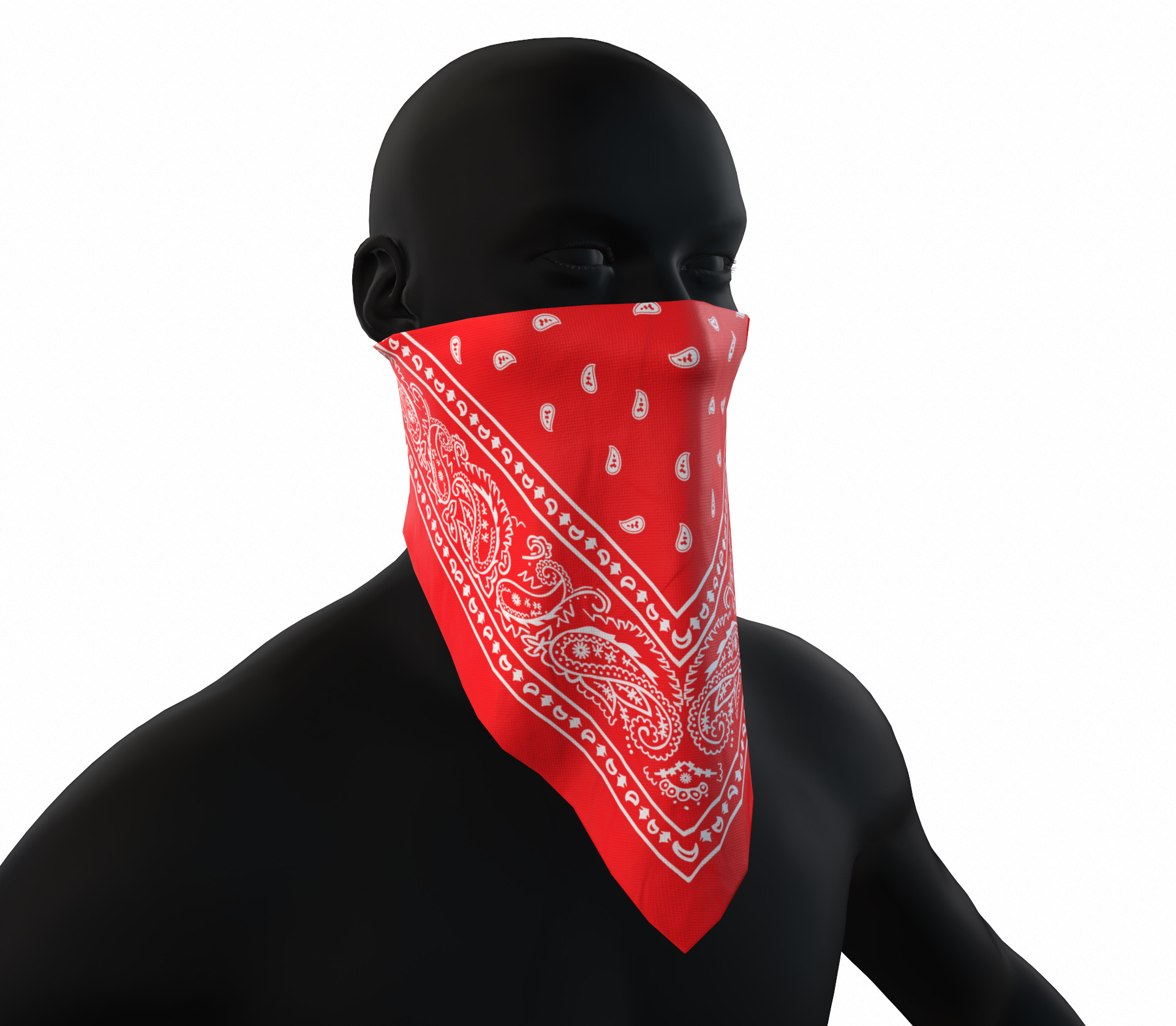 Red bandana game ready Low-poly 3D model_8