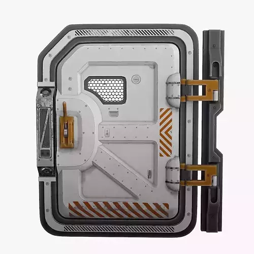 SciFi Bunker Door v3 Low-poly 3D model