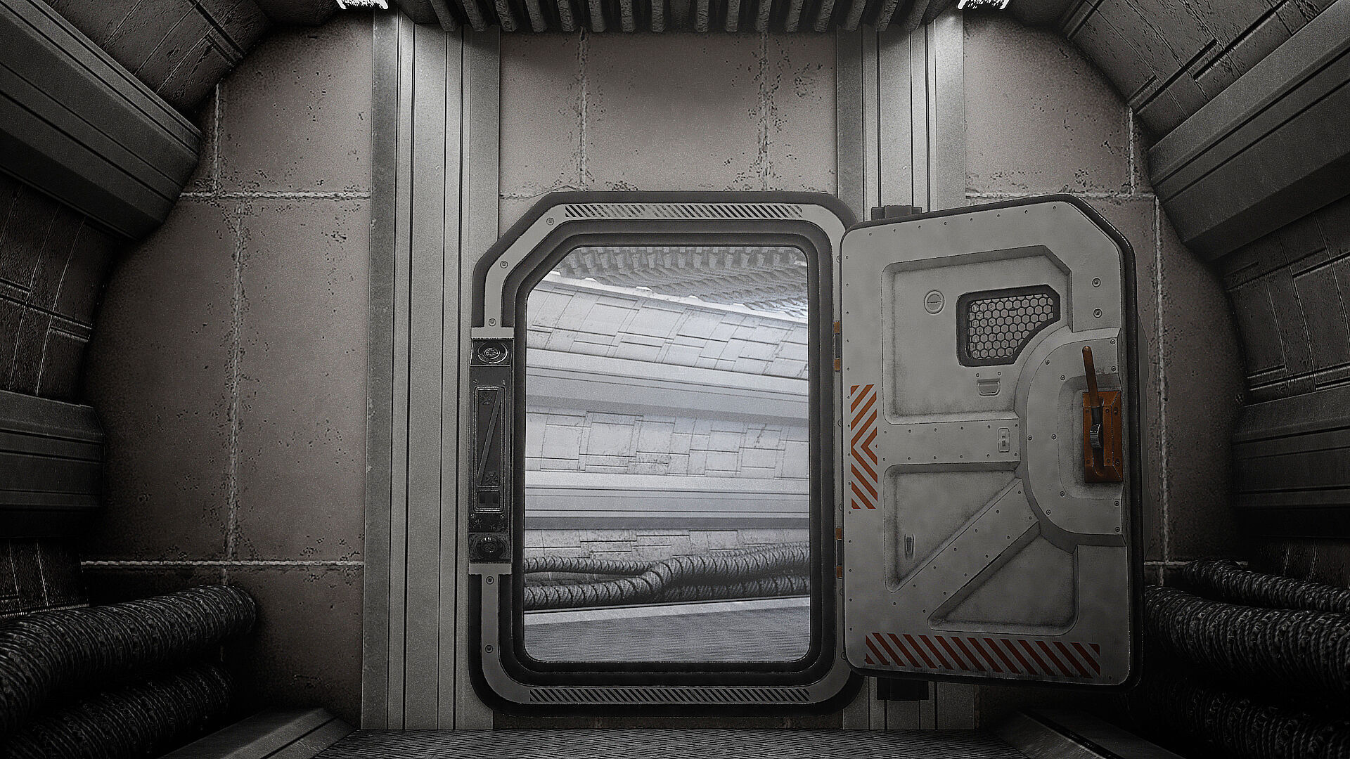 SciFi Bunker Door v3 Low-poly 3D model_3