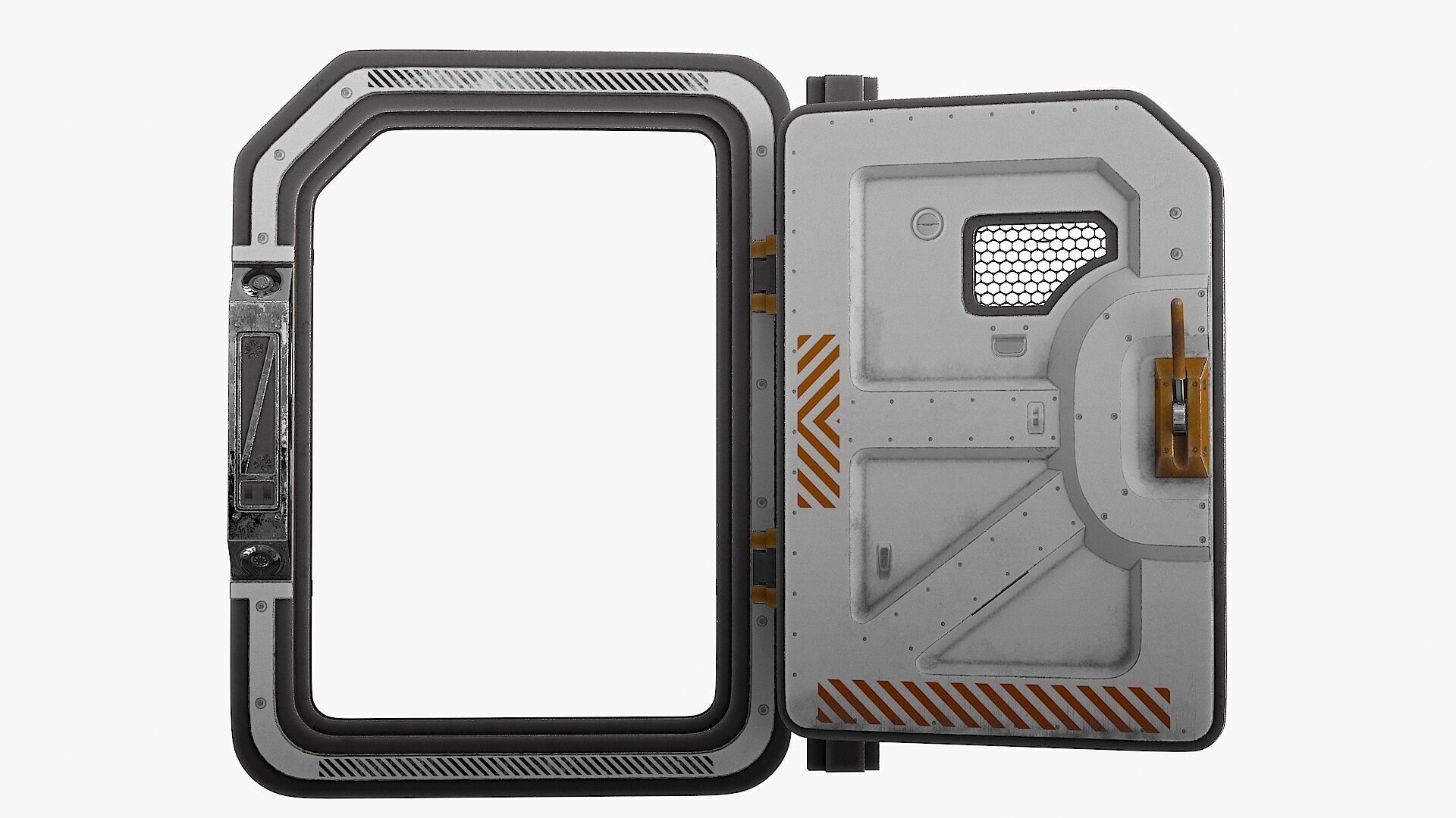 SciFi Bunker Door v3 Low-poly 3D model_8