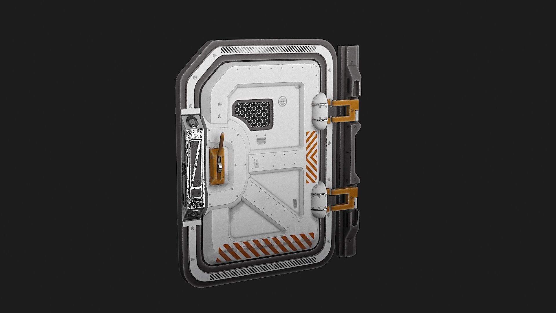 SciFi Bunker Door v3 Low-poly 3D model_12