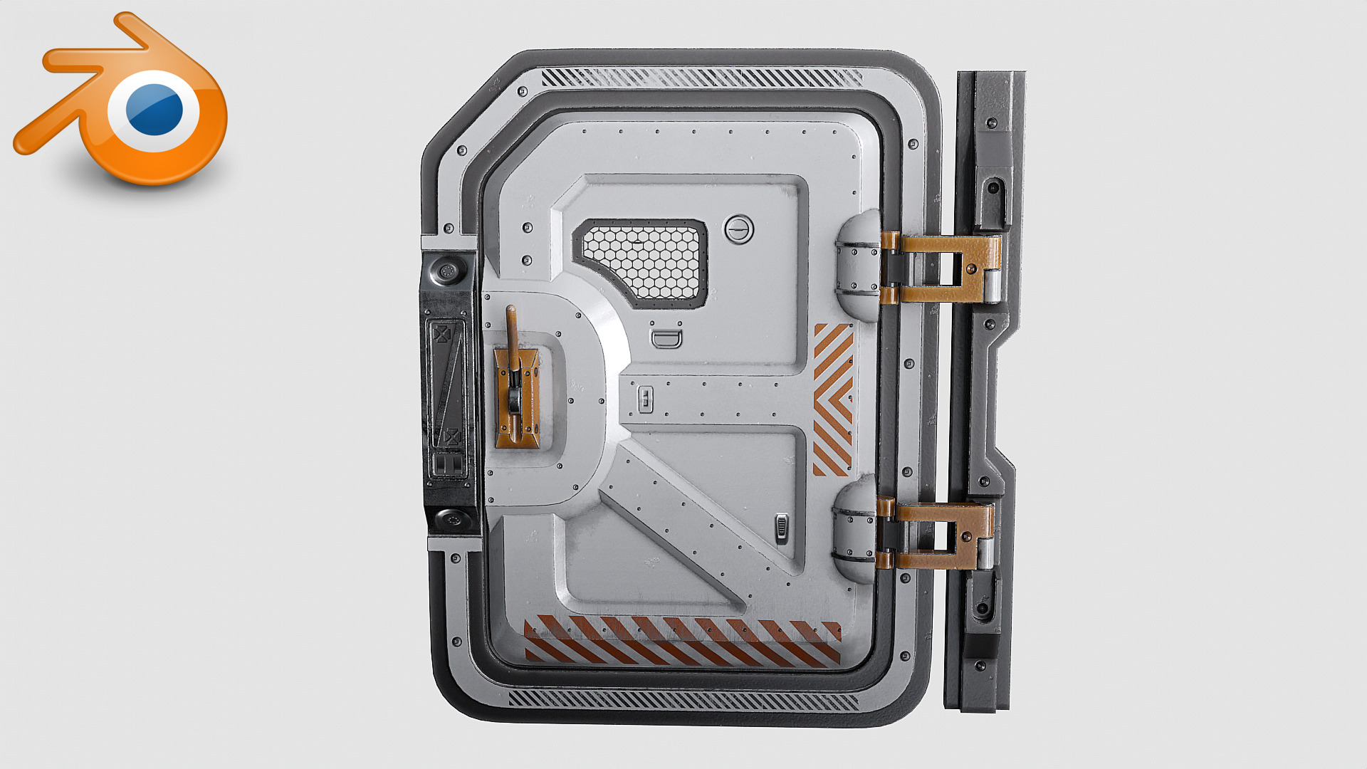 SciFi Bunker Door v3 Low-poly 3D model_9