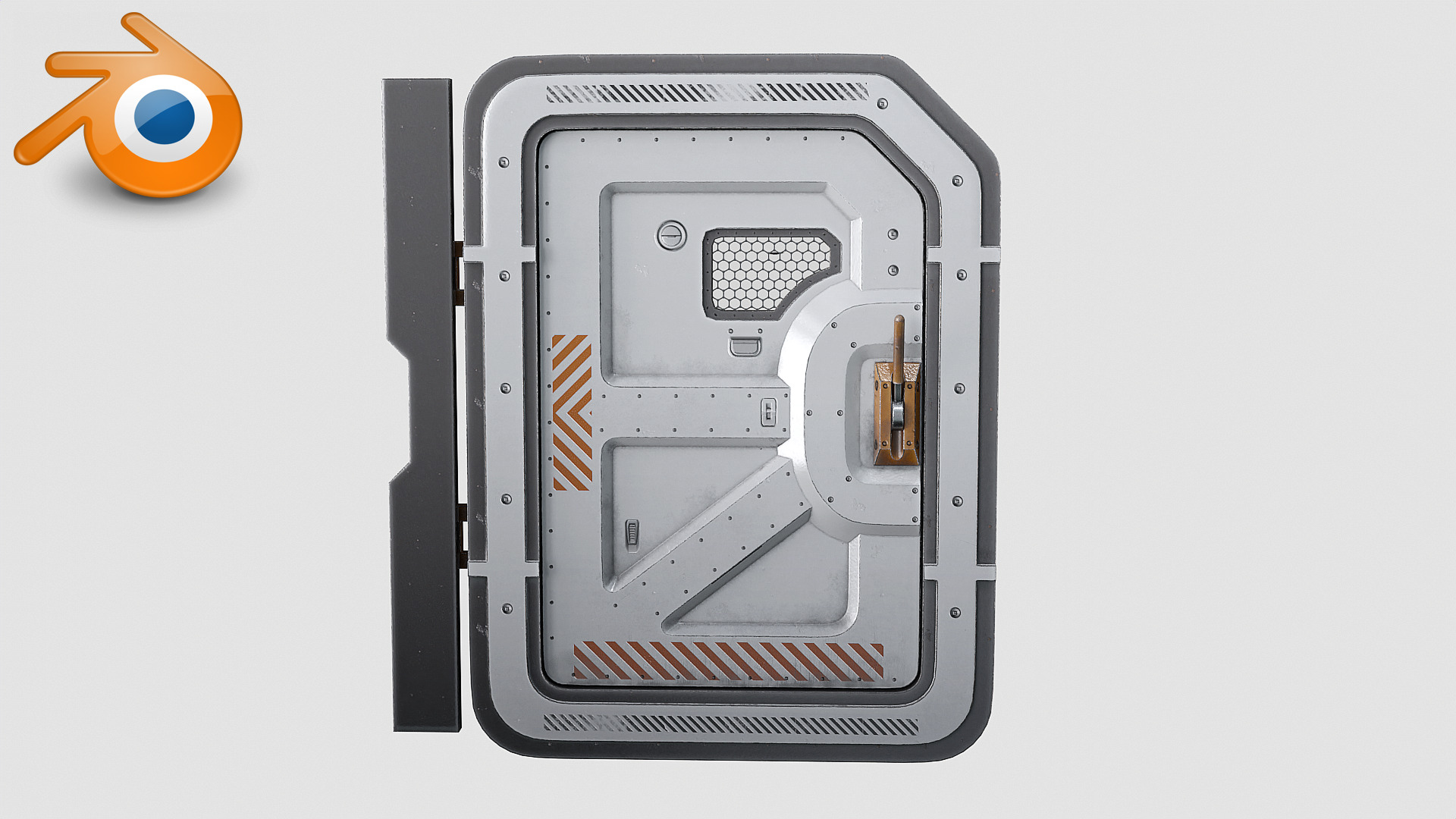 SciFi Bunker Door v3 Low-poly 3D model_10