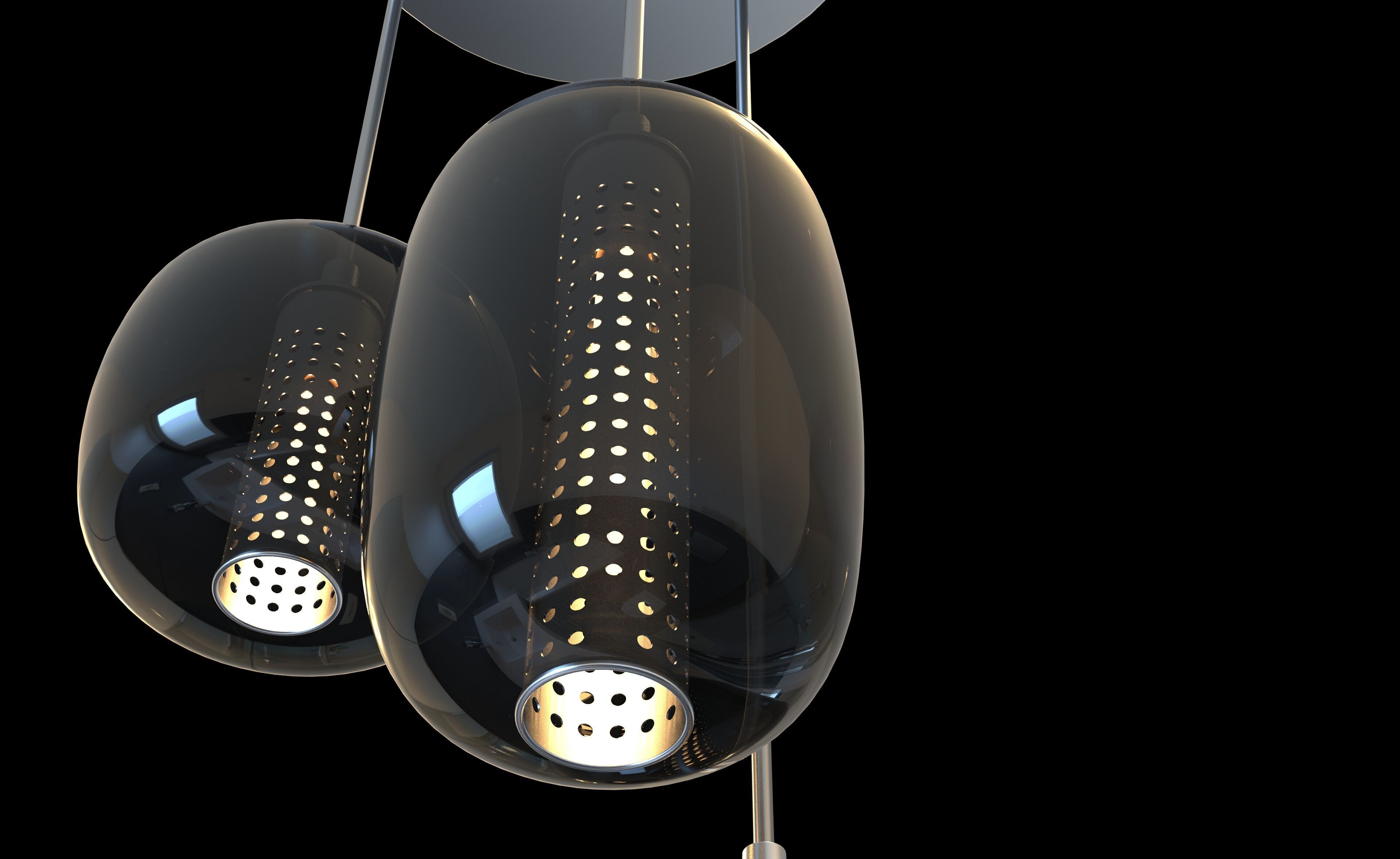 High Quality 3D Model of IKEA HOGVIND Ceiling Lamp 3D model_3