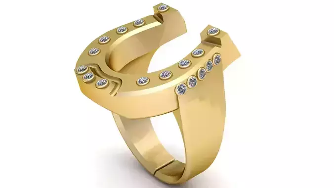 HORSE SHOE DESIGN RING 3D PRINTABLE MODEL 3D print model