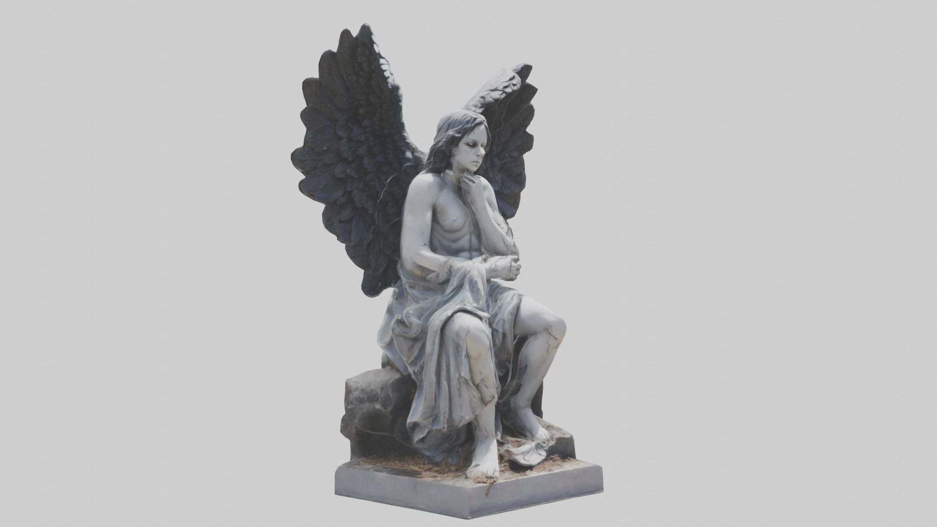 Fallen Angel statue model 3D model_10