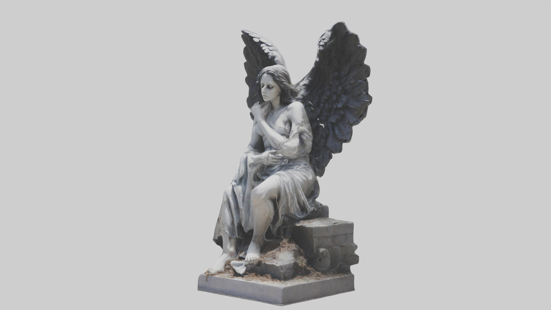 Fallen Angel statue model 3D model_11