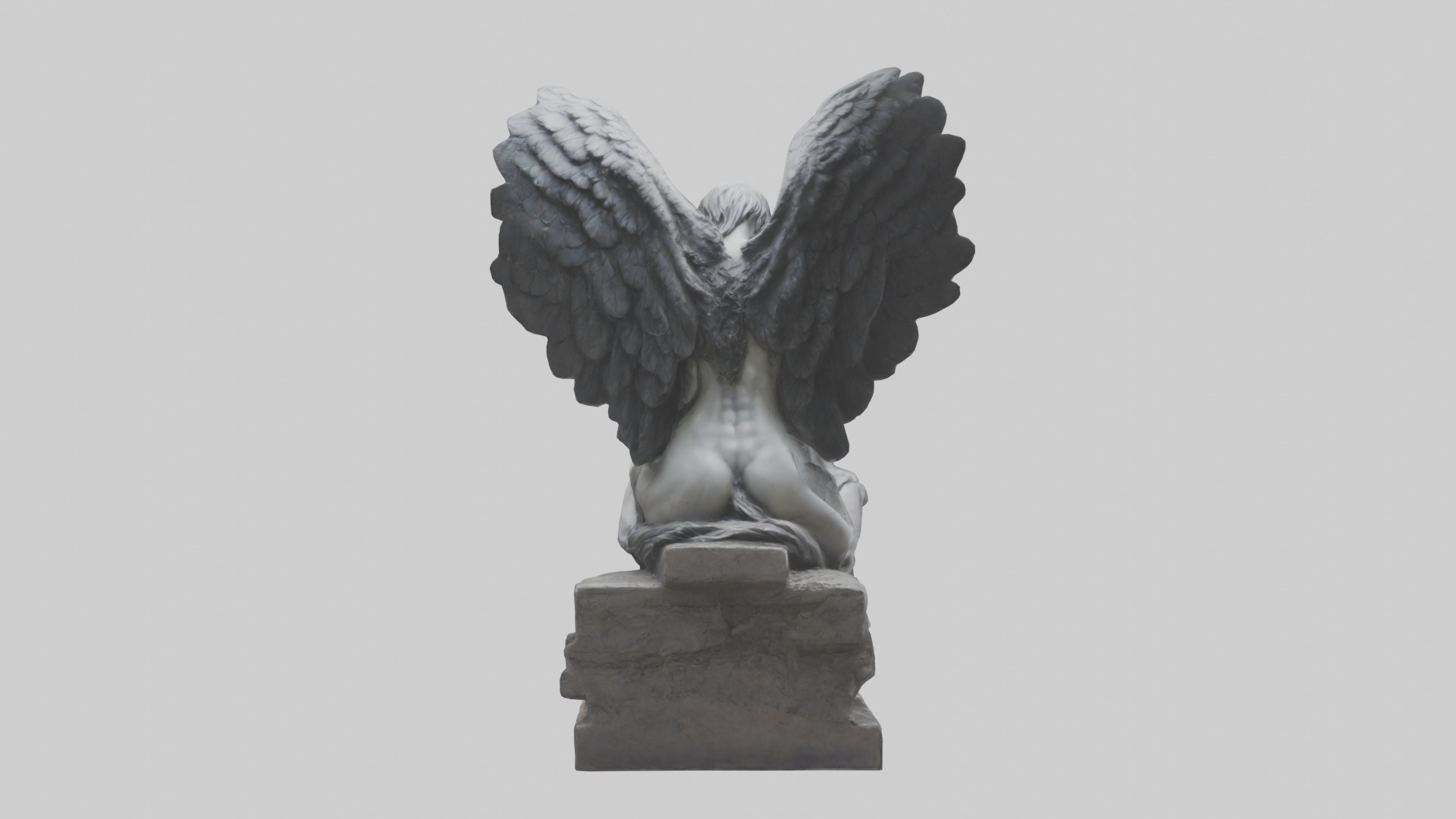Fallen Angel statue model 3D model_3