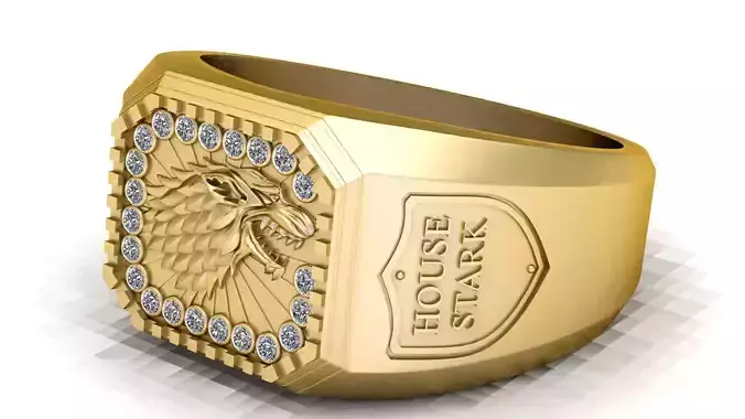 WOLF ANIMAL DESIGN RING 3D PRINTABLE MODEL 3D print model