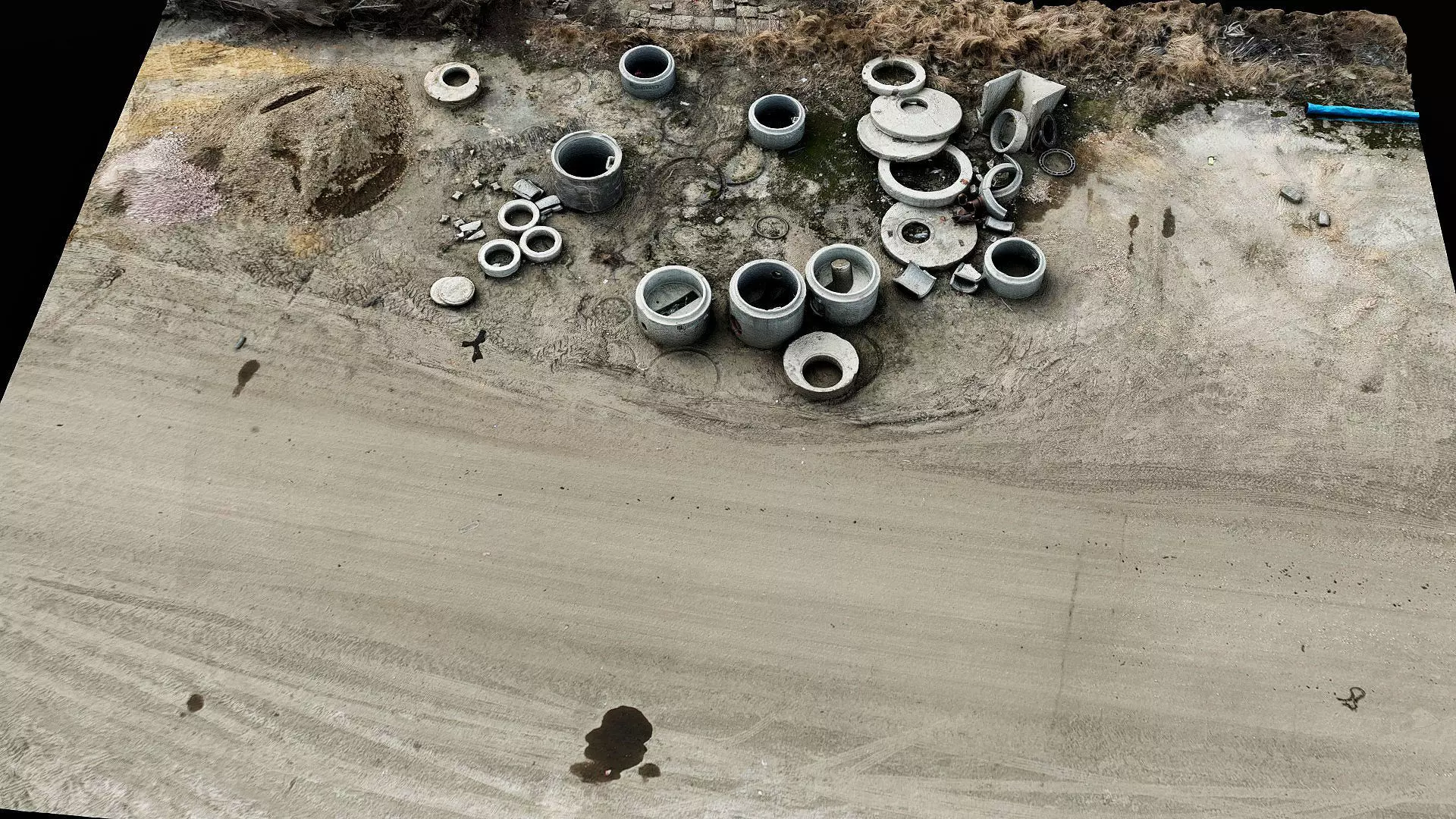 construction site concrete parts storage area pt5 photogrammetry Low-poly 3D model_0