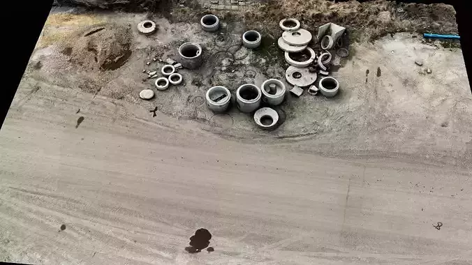 construction site concrete parts storage area pt5 photogrammetry