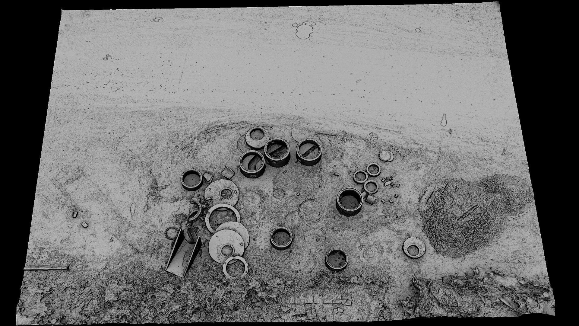 construction site concrete parts storage area pt5 photogrammetry Low-poly 3D model_7