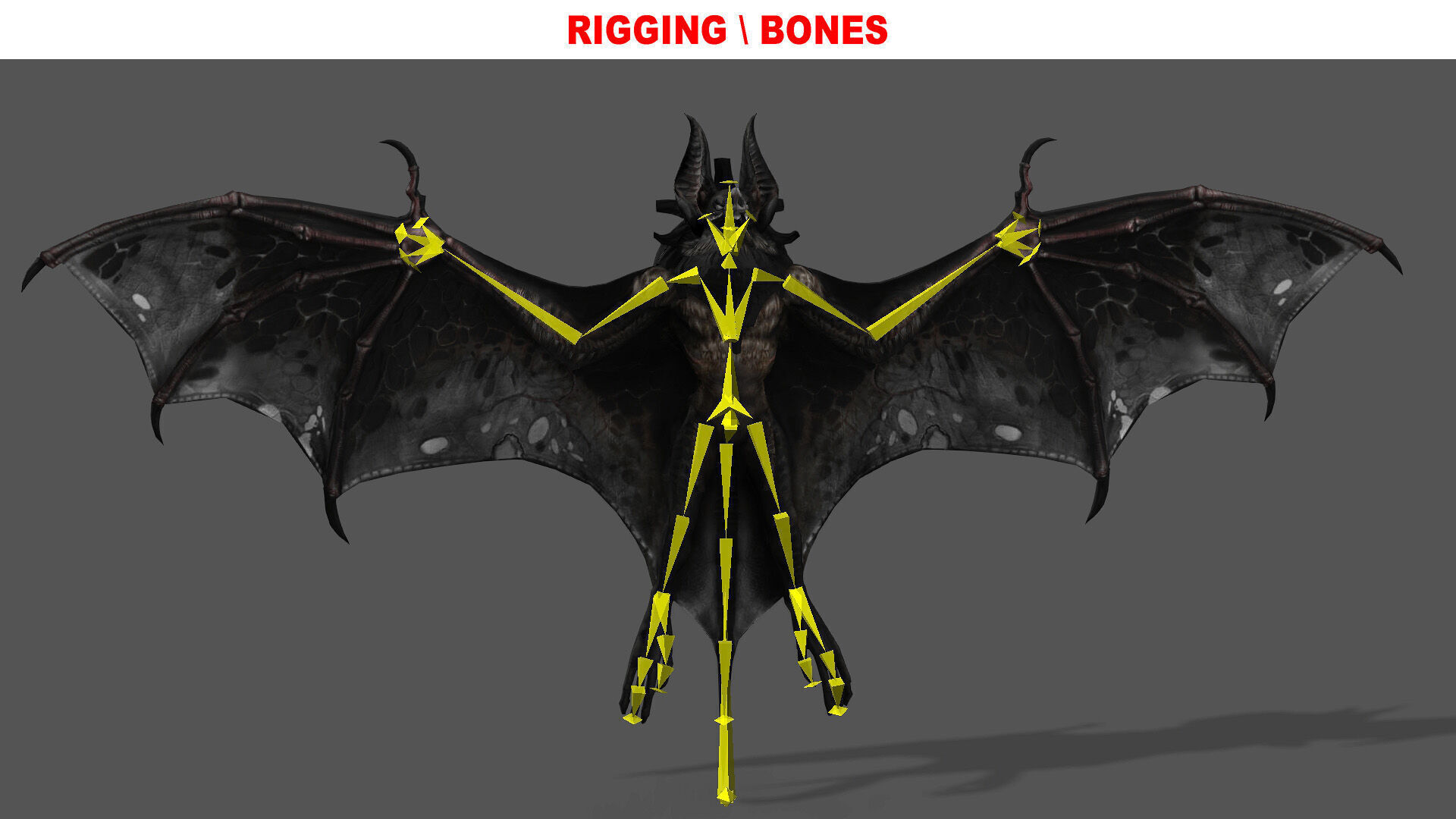 BAT RIGGED ANIMATED 10 Low-poly 3D model_8