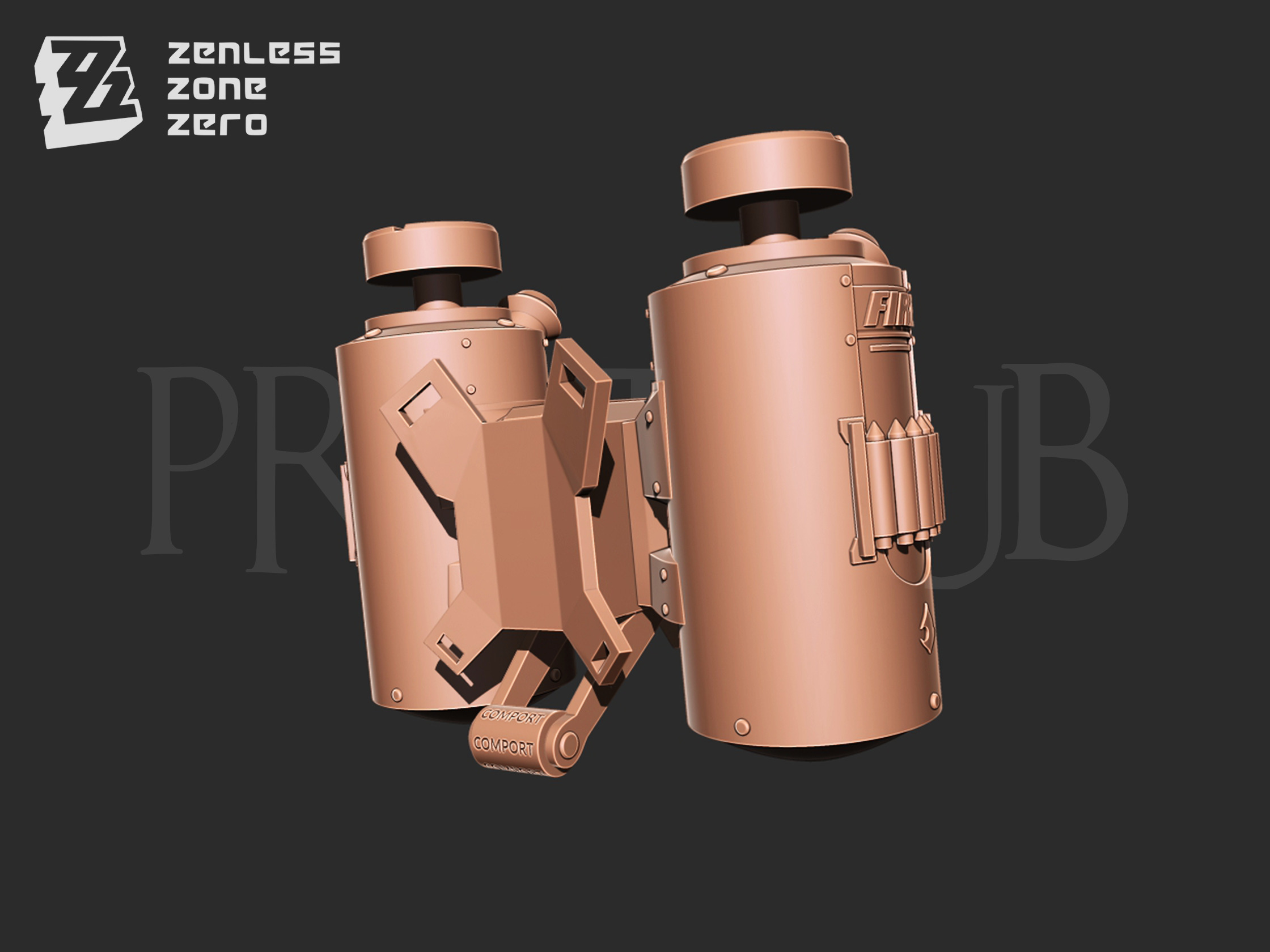 Burnice white Flamethrower Tank - Zenless zone zero 3D print model_3