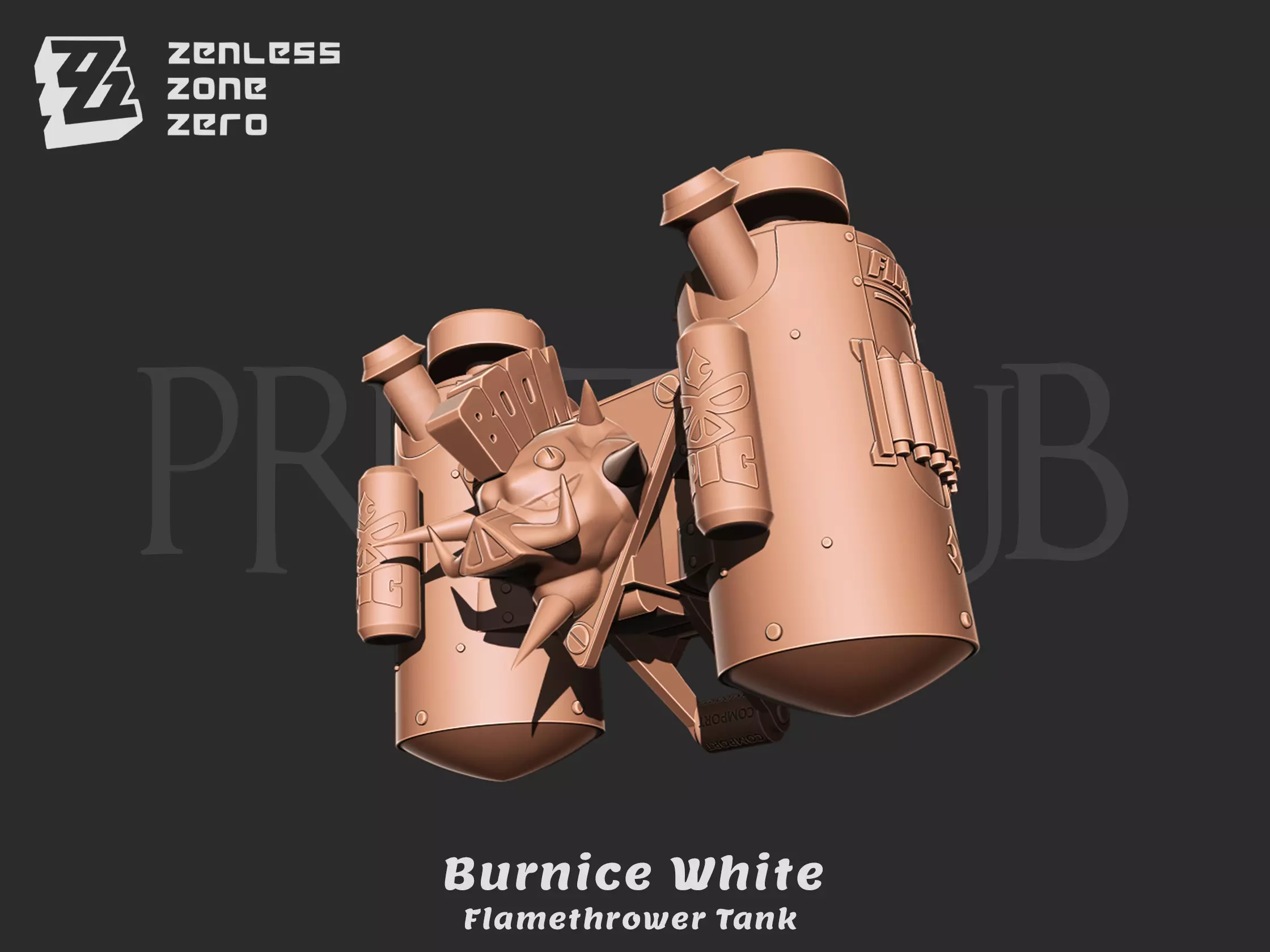 Burnice white Flamethrower Tank - Zenless zone zero 3D print model_0