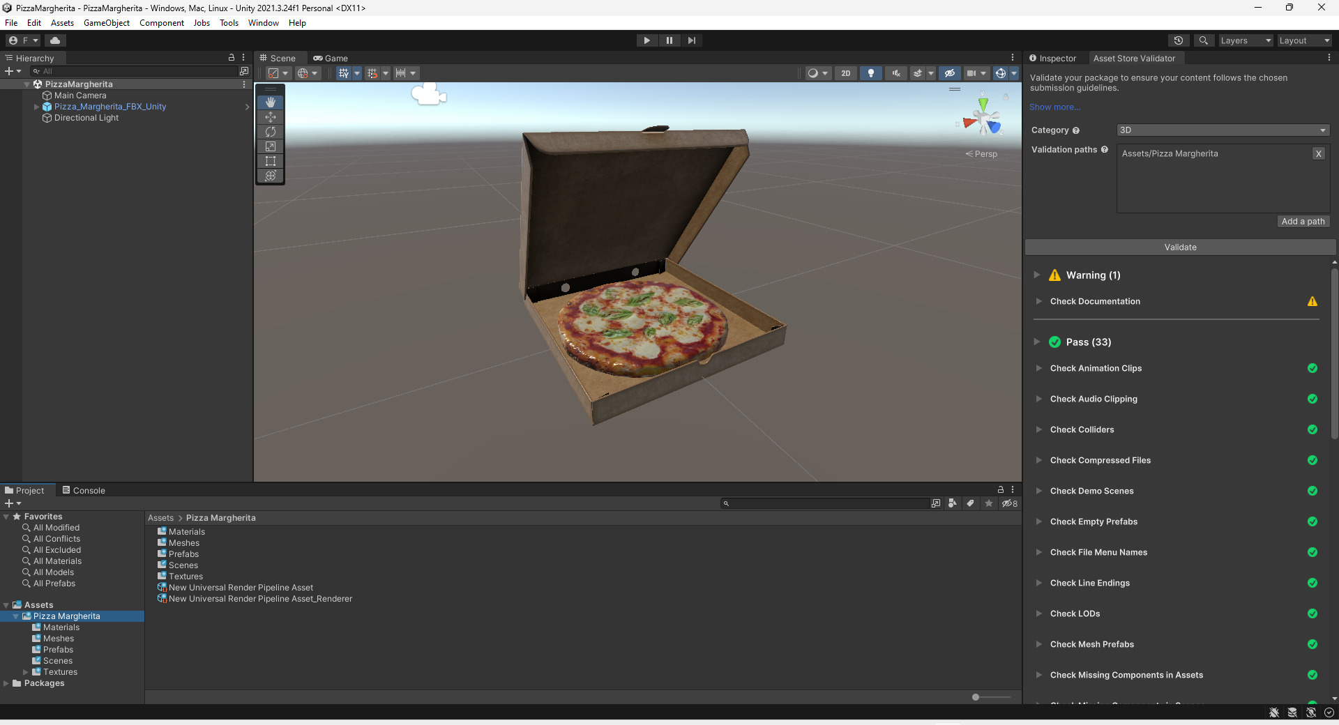 Pizza Margherita 3D Model Game Ready Low-poly 3D model_3