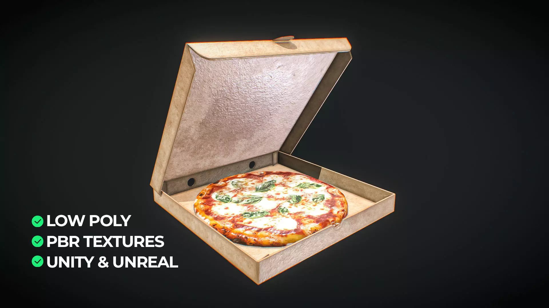Pizza Margherita 3D Model Game Ready Low-poly 3D model_0