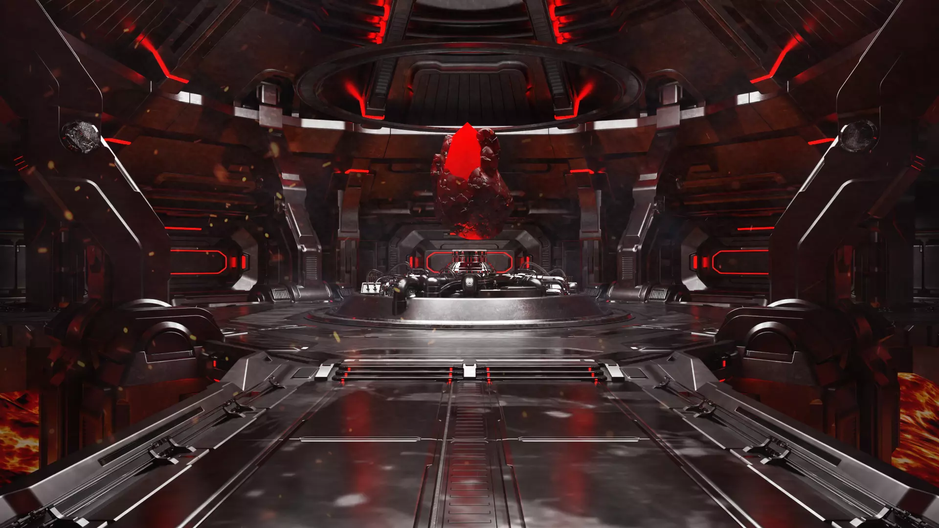 Sci-fi energy crystal scene model 3D model_0