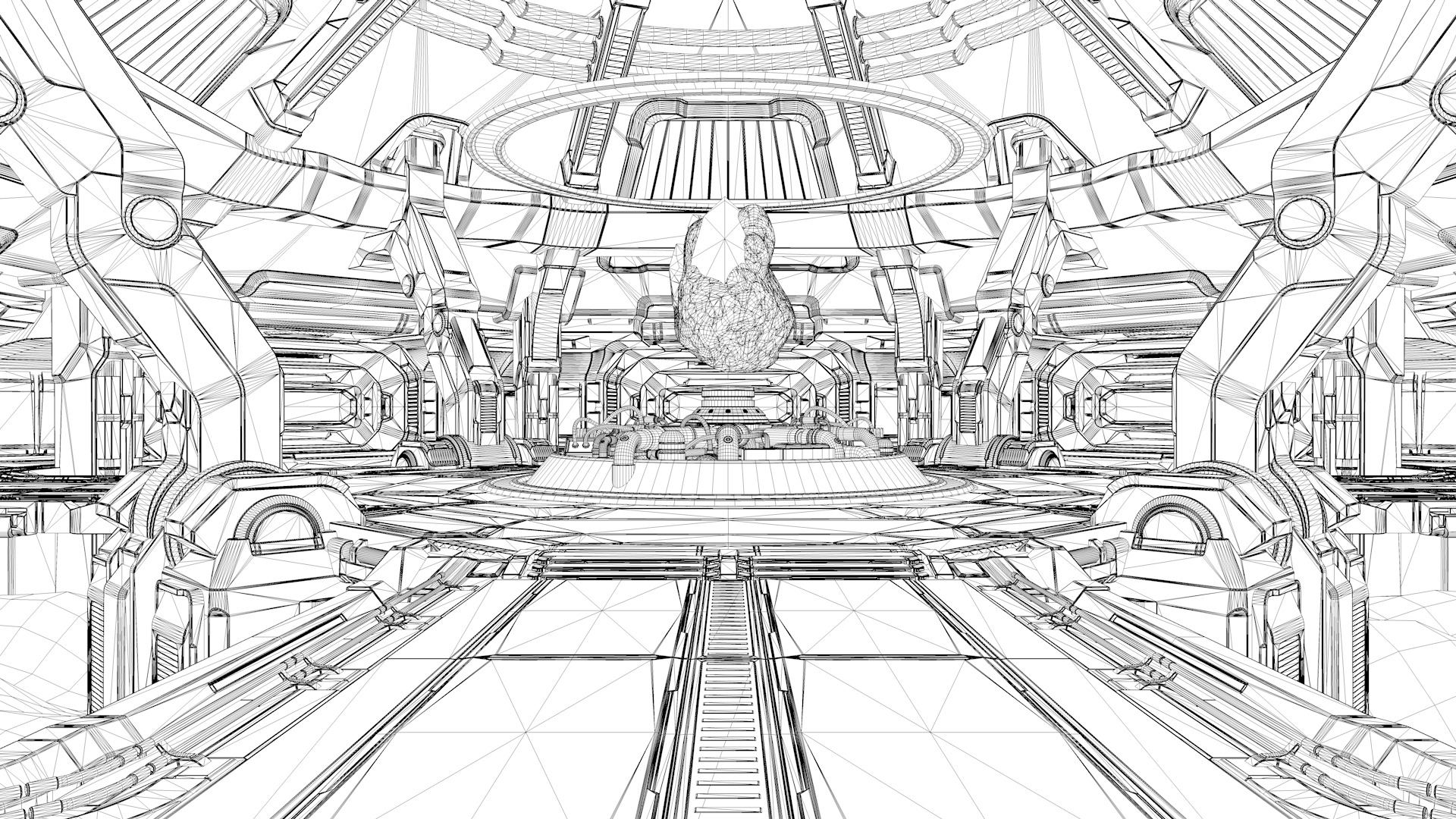 Sci-fi energy crystal scene model 3D model_5