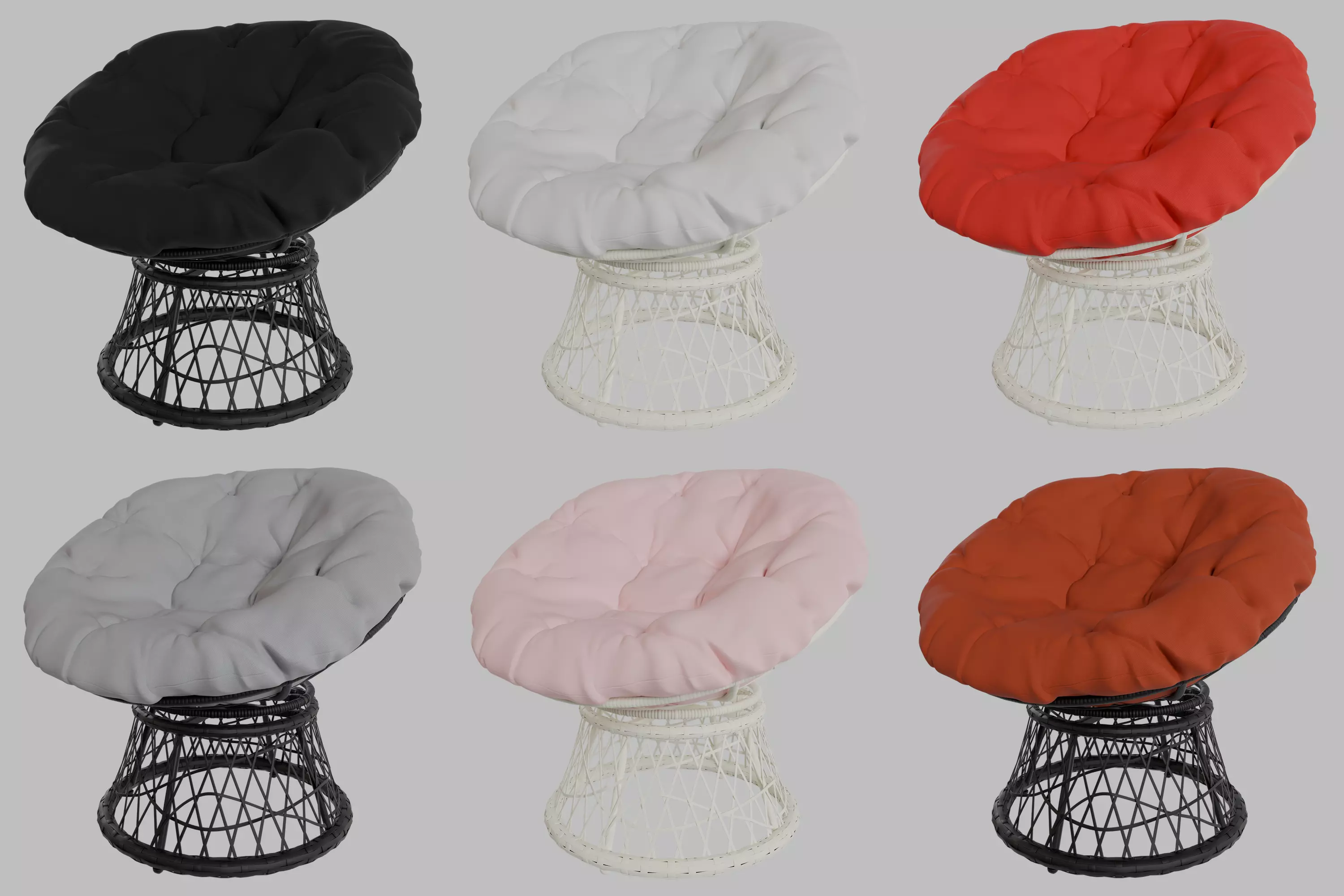 3D Model of a Wicker Armchair - 6 Color Variations Free 3D model