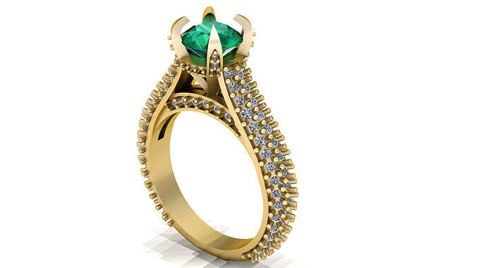 HIP HOP EMERALD RING 3D PRINTABLE MODEL 3D print model