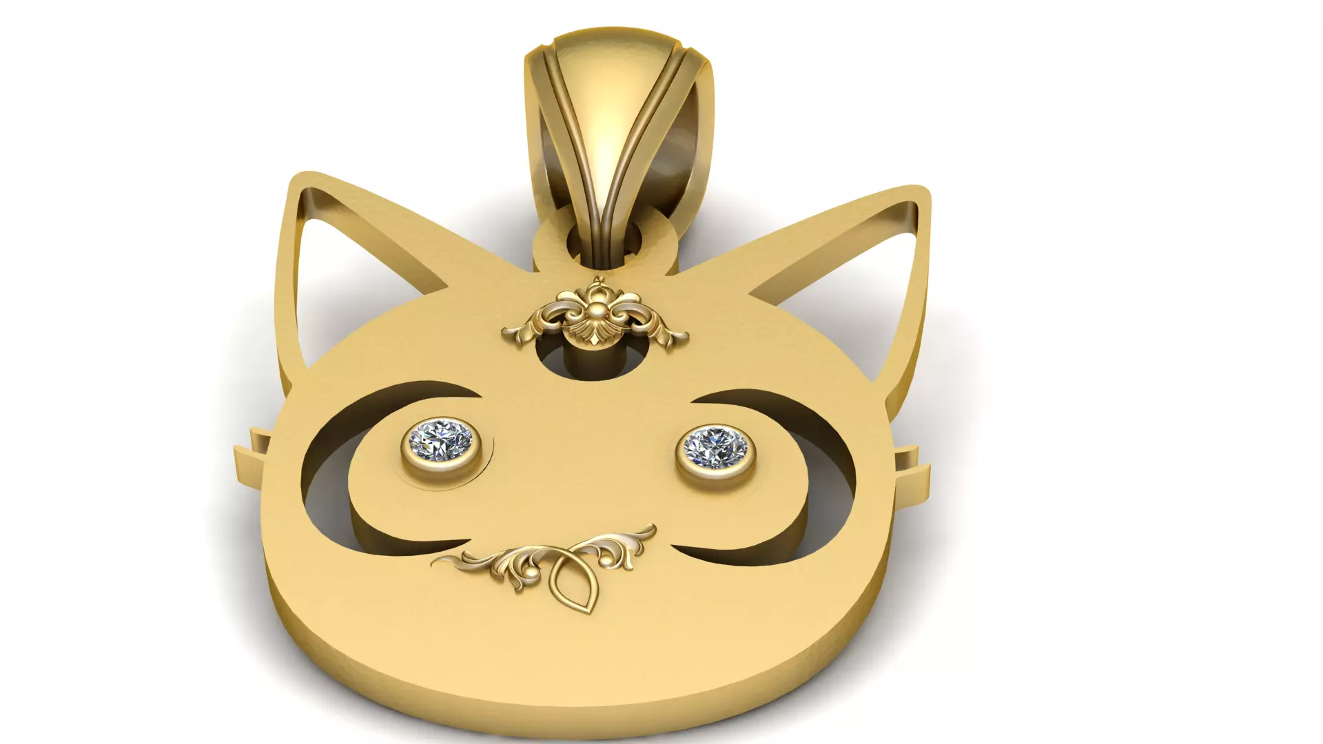 CAT ANIMAL FACE PENDANT 3D PRINTABLE MODEL 3D print model