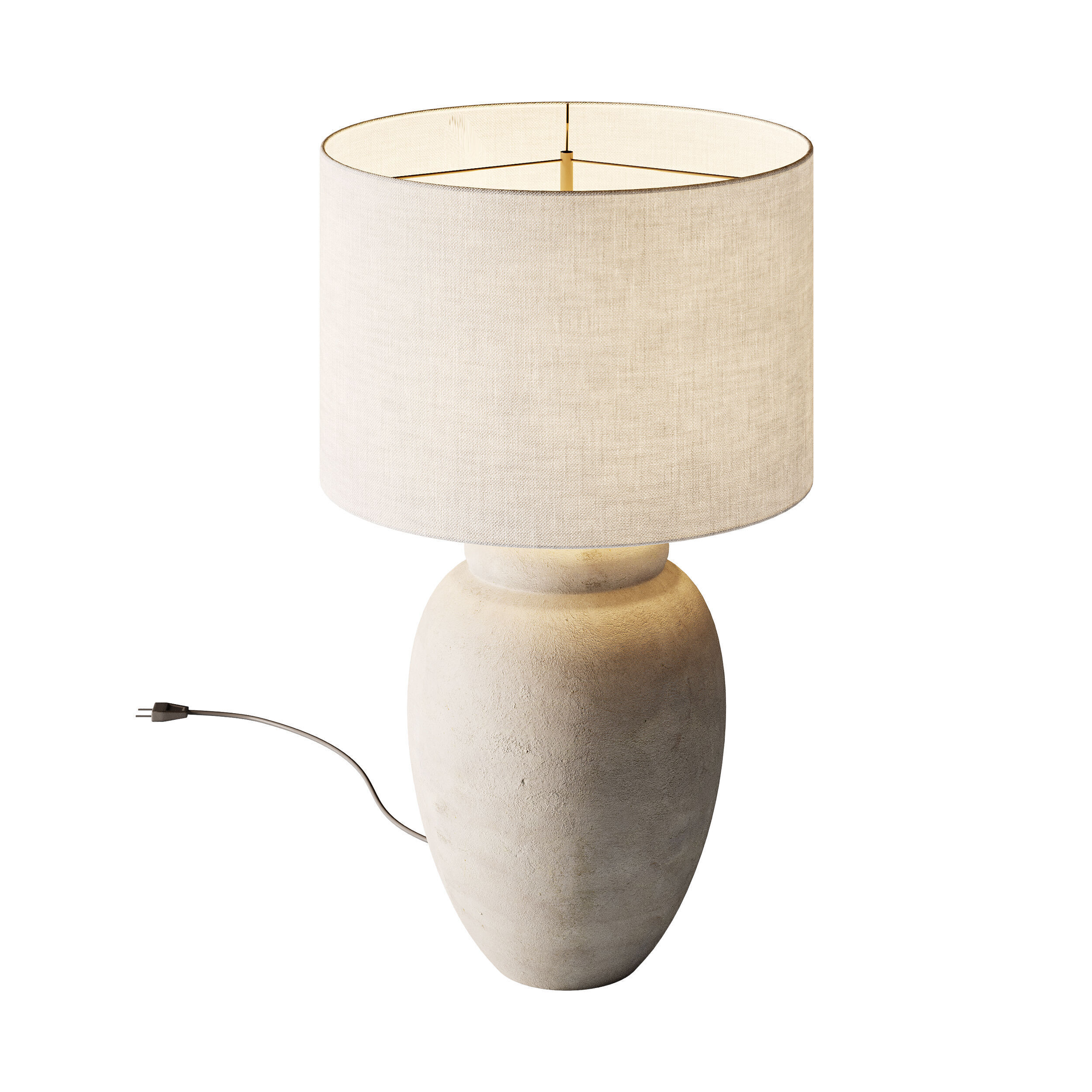 Grote tafellamp Bodhi met keramische voet 3D model_1