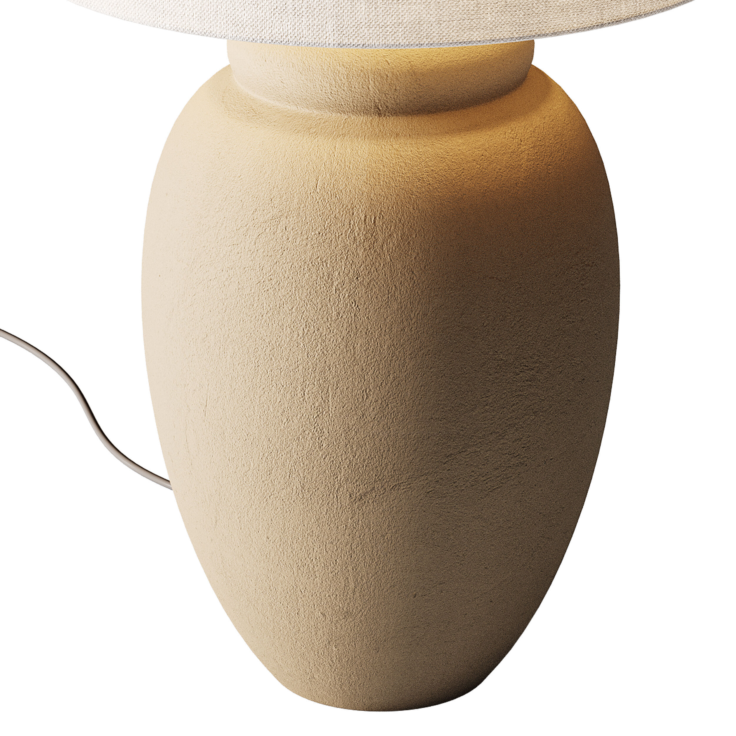 Grote tafellamp Bodhi met keramische voet 3D model_12