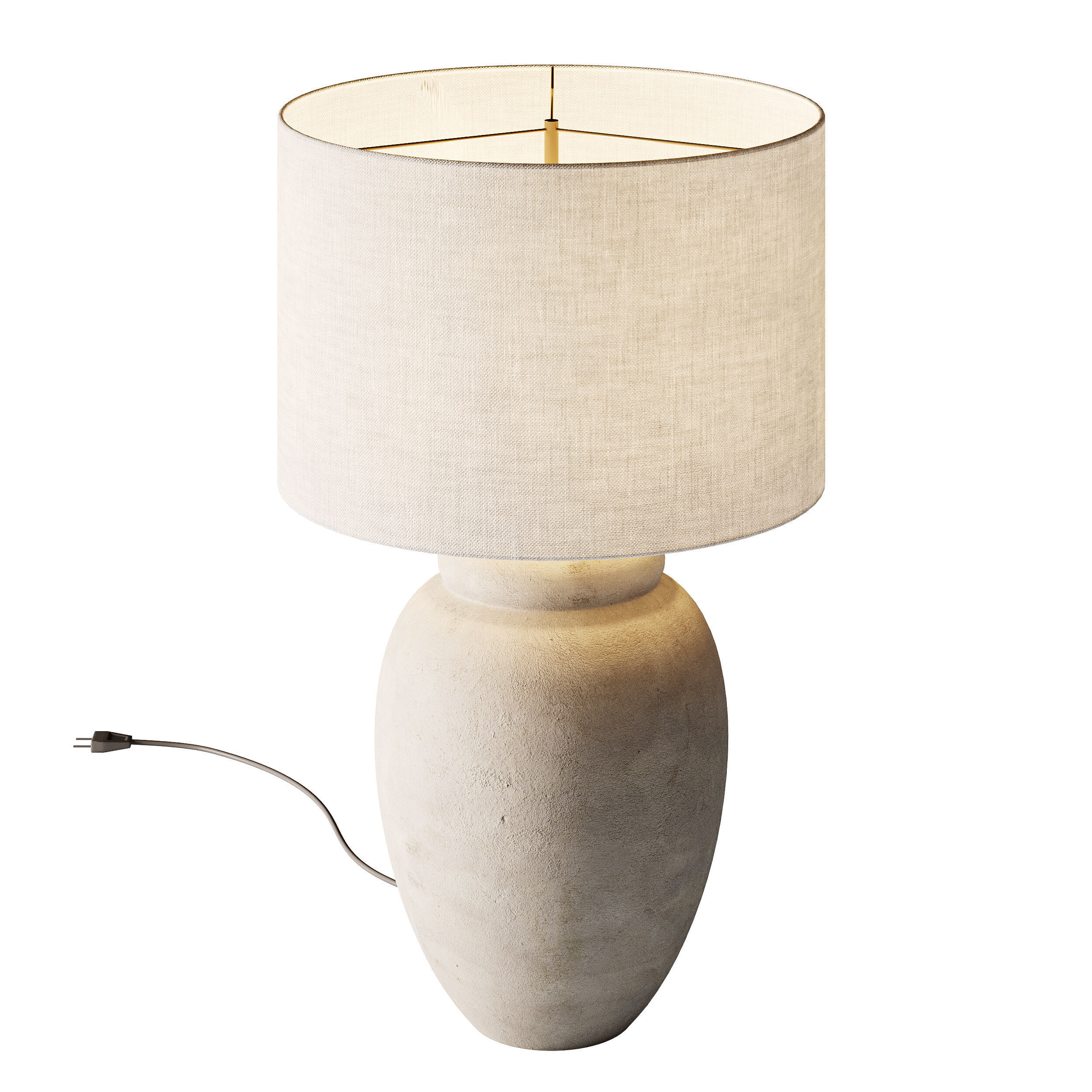 Grote tafellamp Bodhi met keramische voet 3D model_5