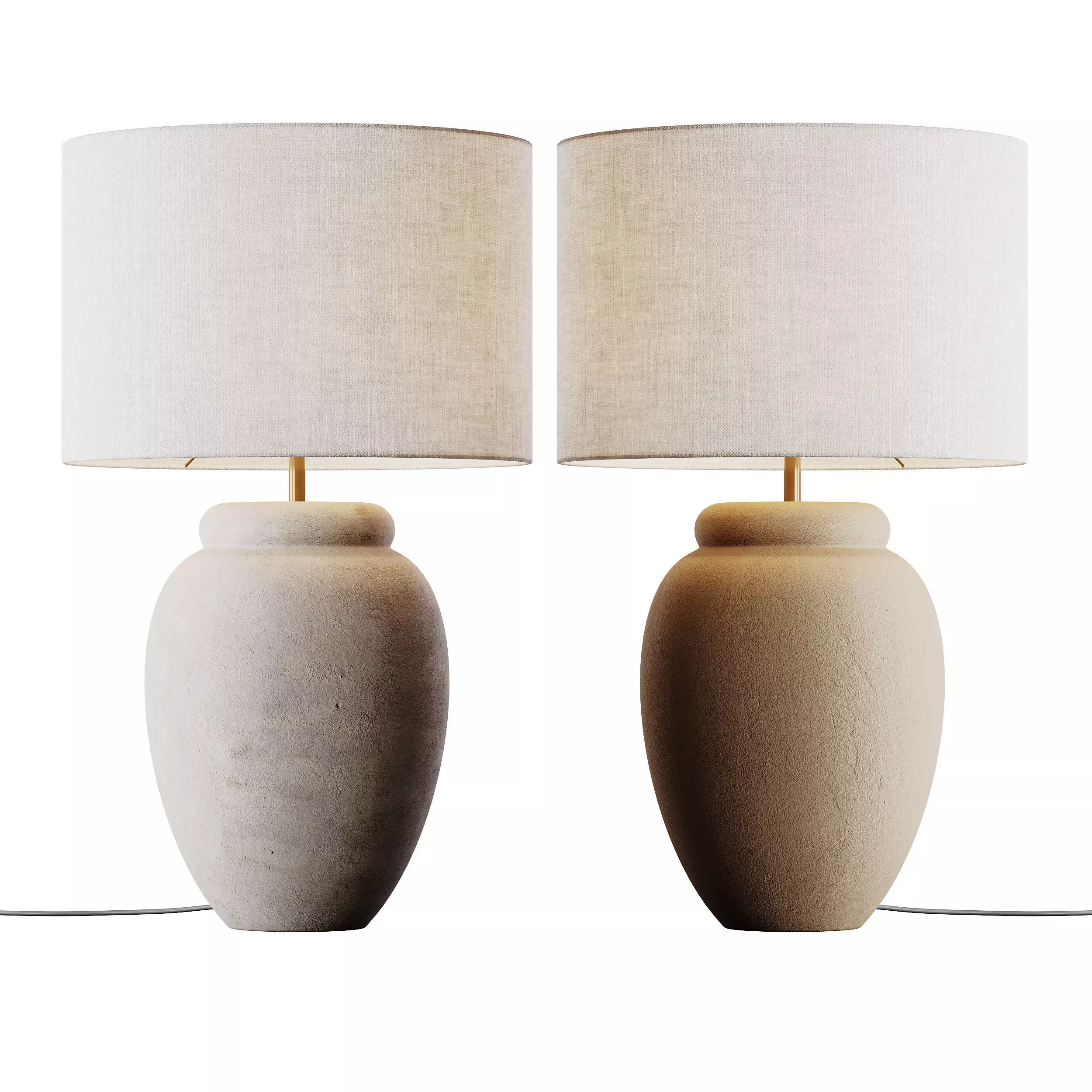 Grote tafellamp Bodhi met keramische voet 3D model_0