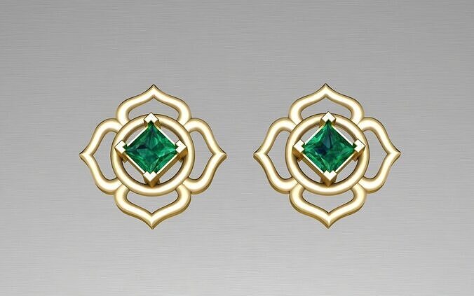 Princess Earring Design Free 3D model