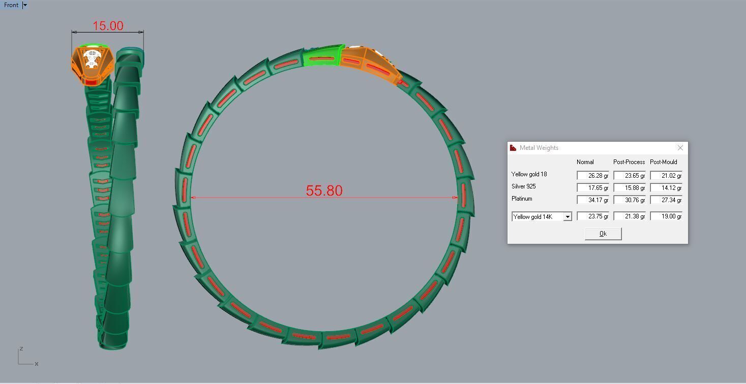 Bvlgari Snake Serpenti Bracelet 3D print model_6