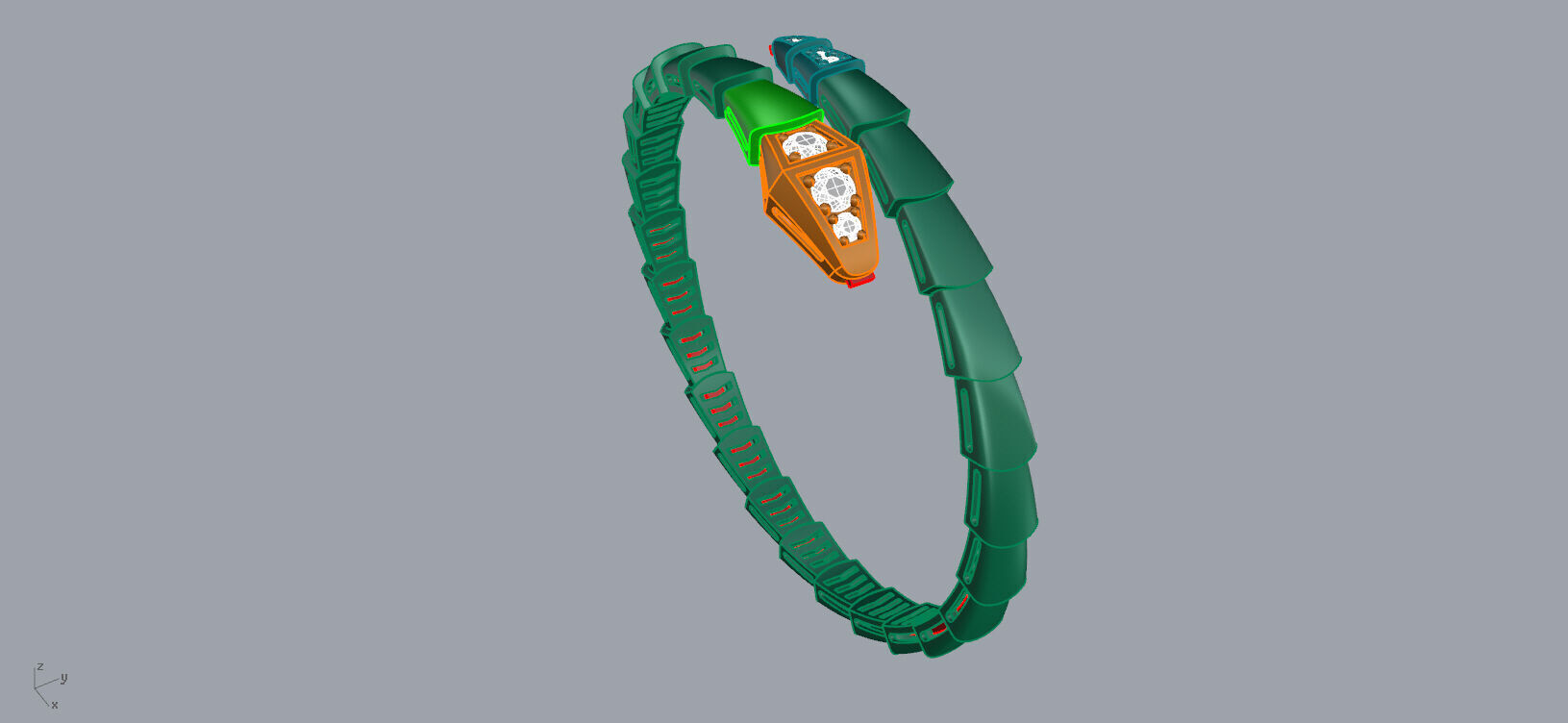 Bvlgari Snake Serpenti Bracelet 3D print model_10