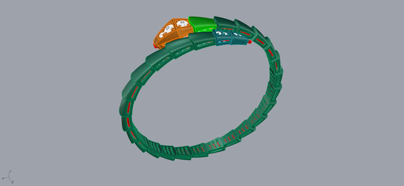 Bvlgari Snake Serpenti Bracelet 3D print model_9
