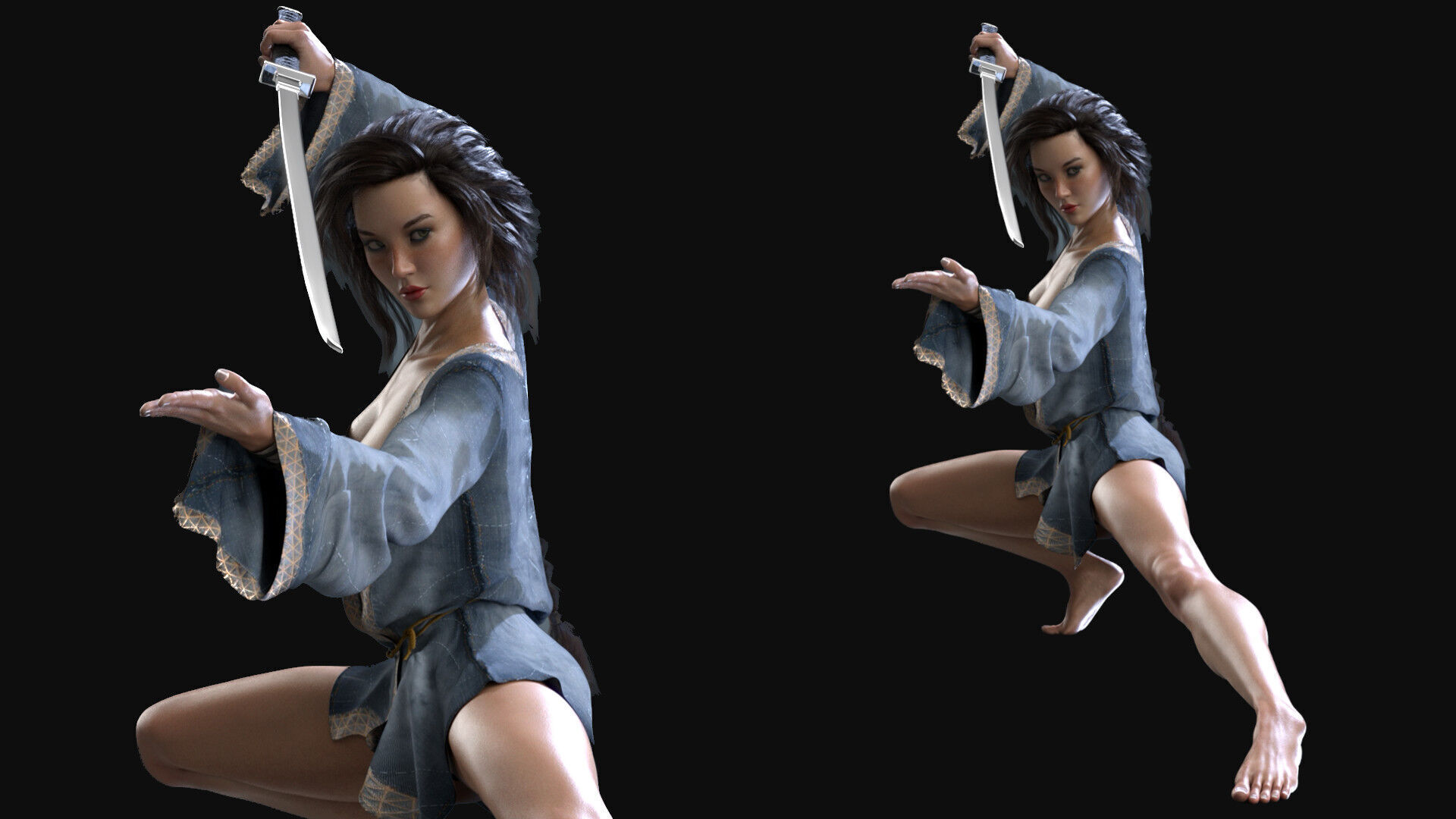 Warrior Chinese - Game Ready Low-poly 3D model_2