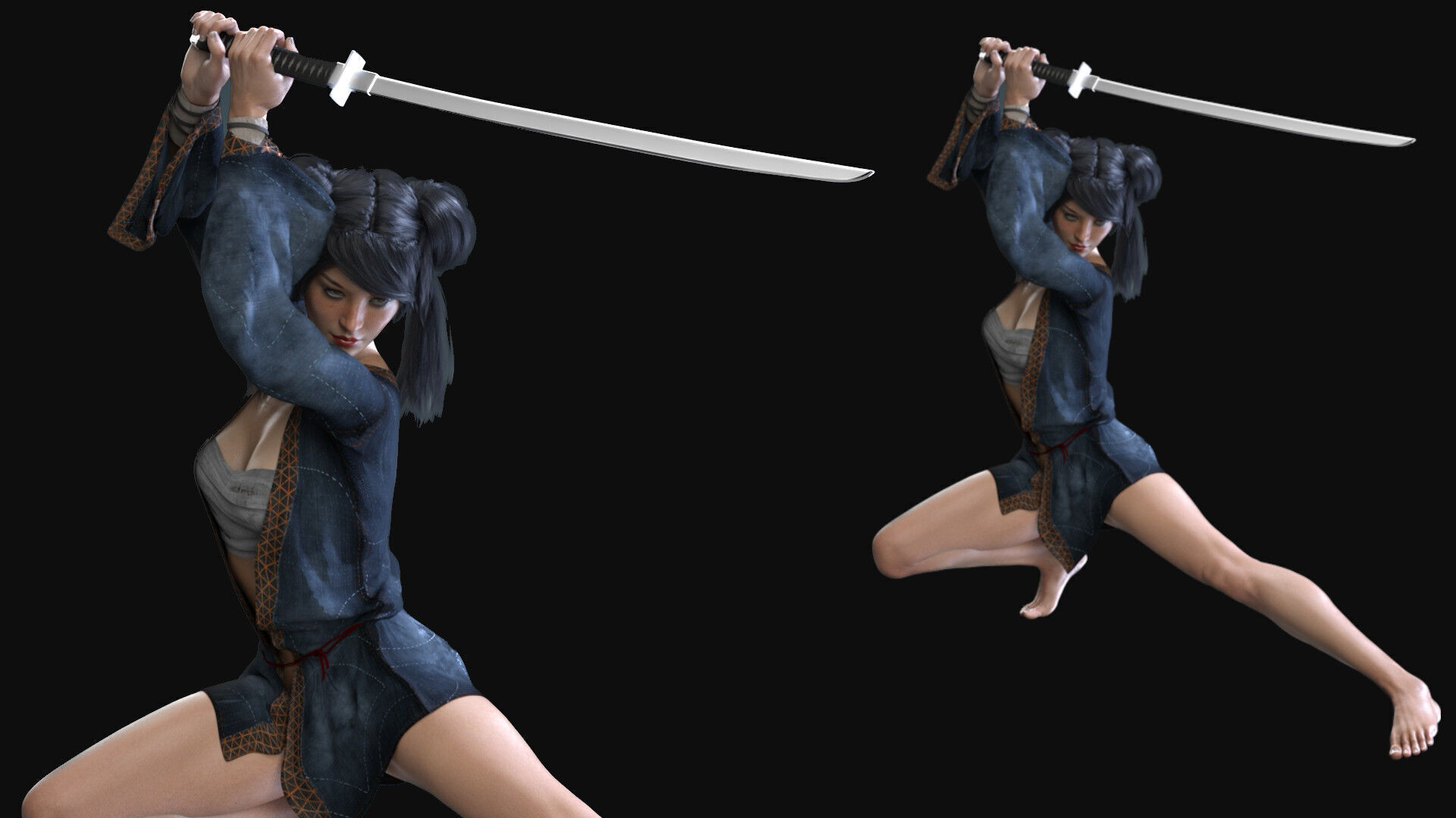 Warrior Chinese - Game Ready Low-poly 3D model_3