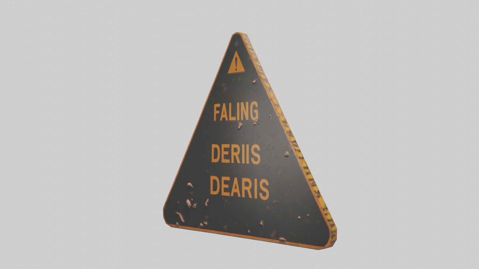 Falling Debris Caution Sign model 3D model_2