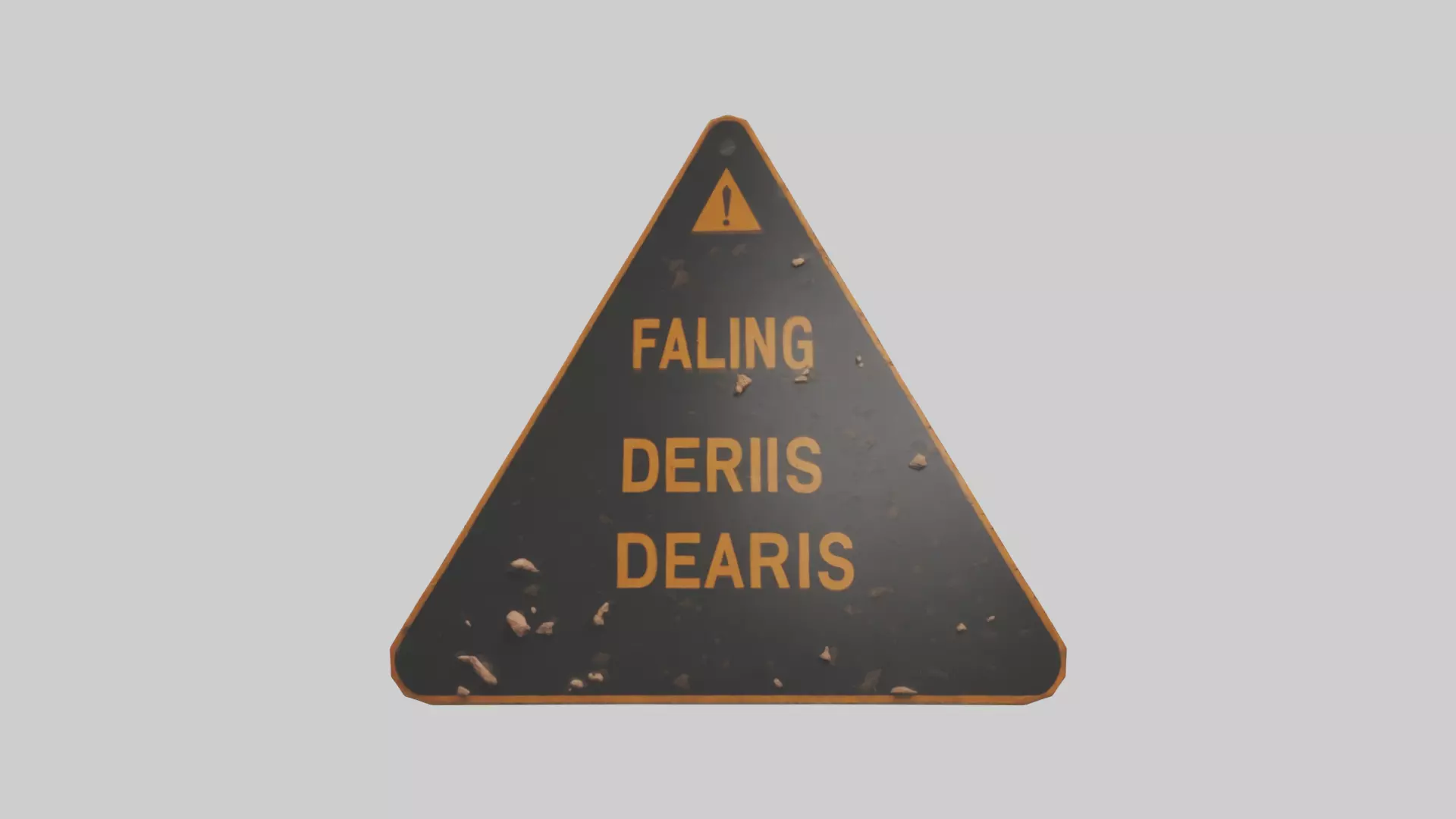Falling Debris Caution Sign model 3D model_0