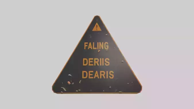Falling Debris Caution Sign model 3D model