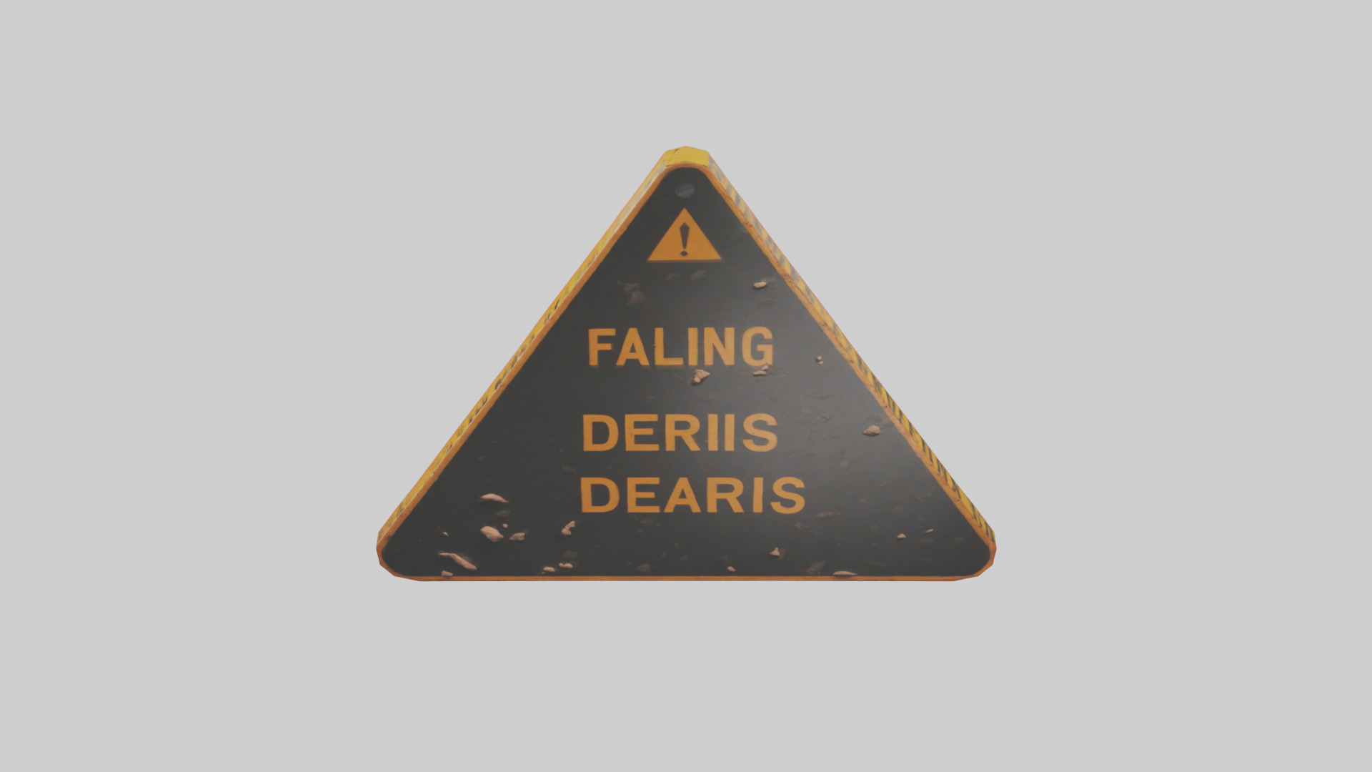 Falling Debris Caution Sign model 3D model_15