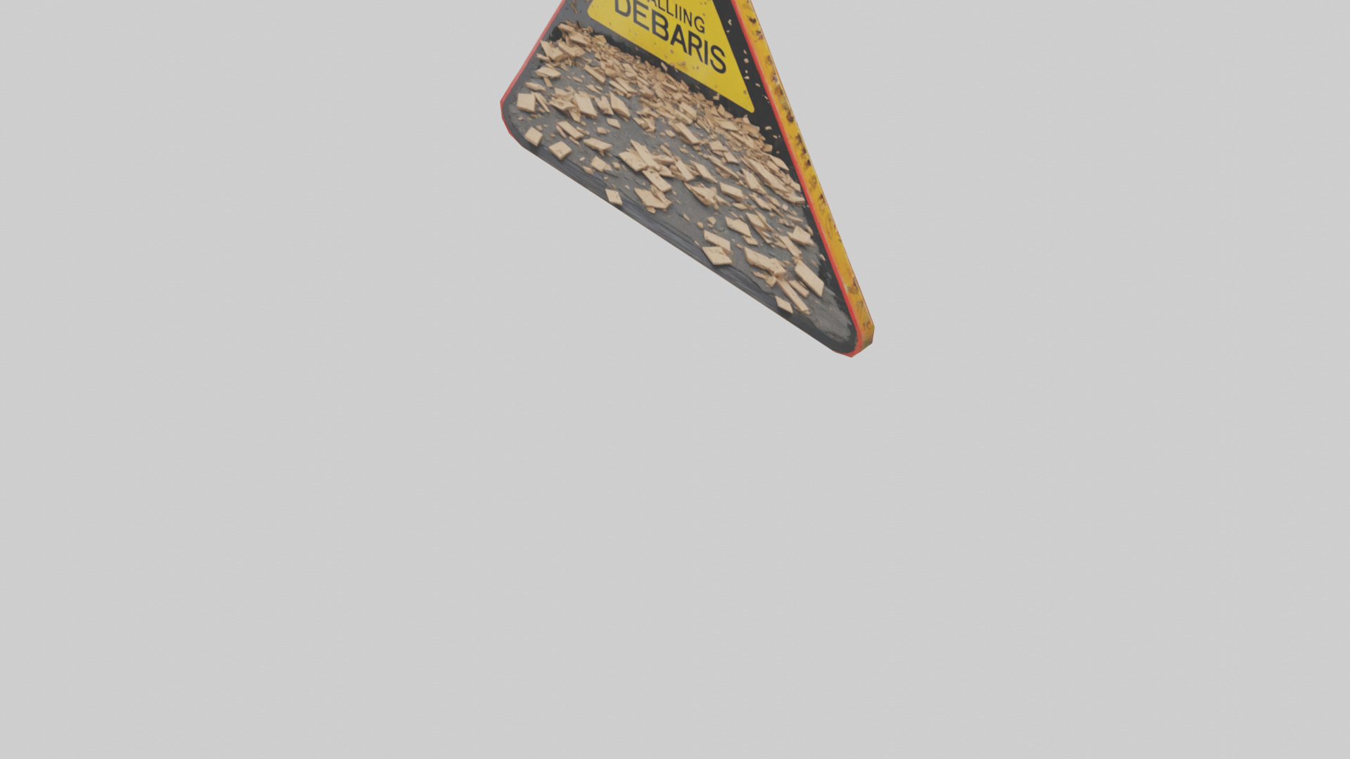 Falling Debris Caution Sign model 3D model_5