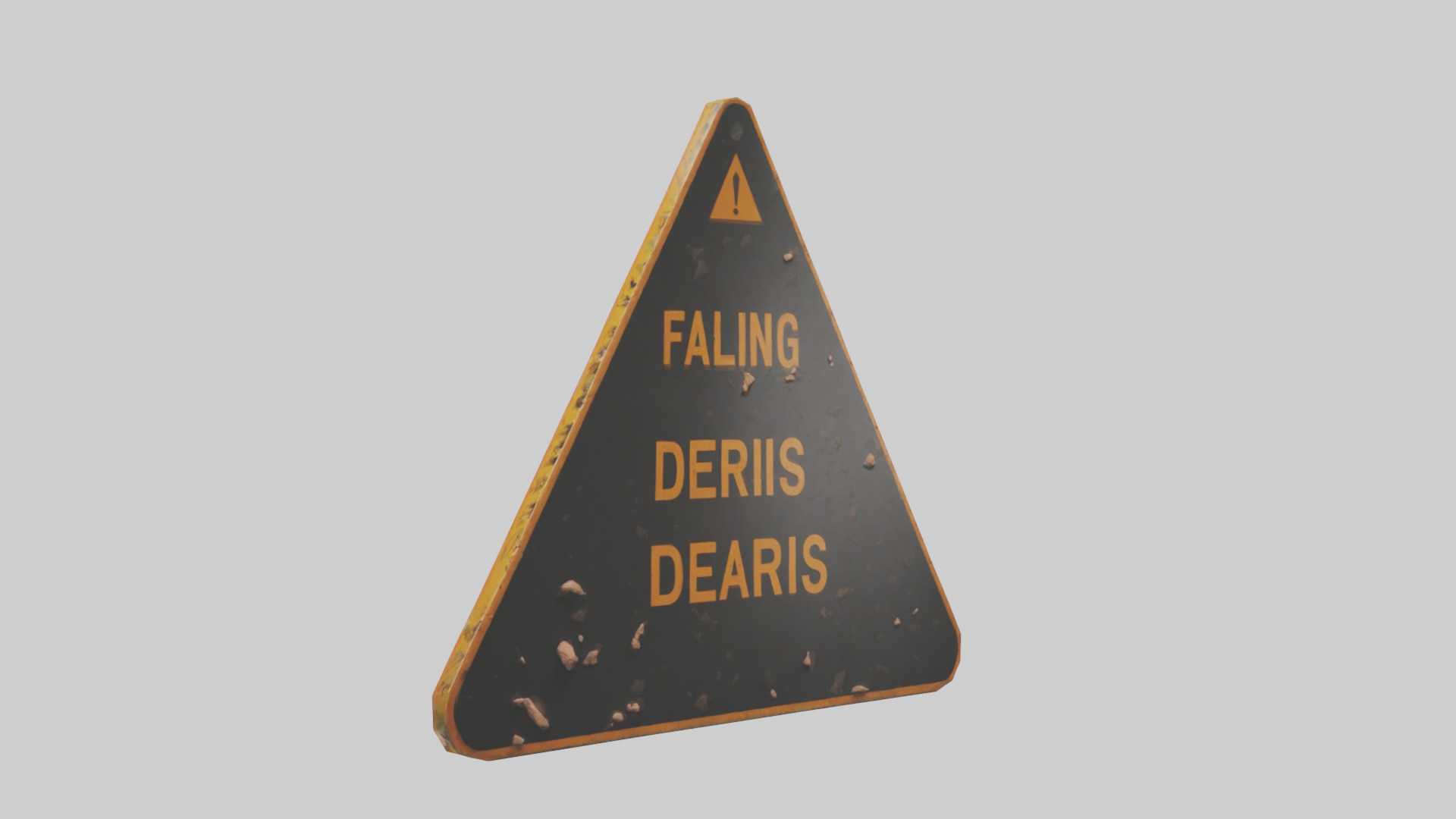 Falling Debris Caution Sign model 3D model_1