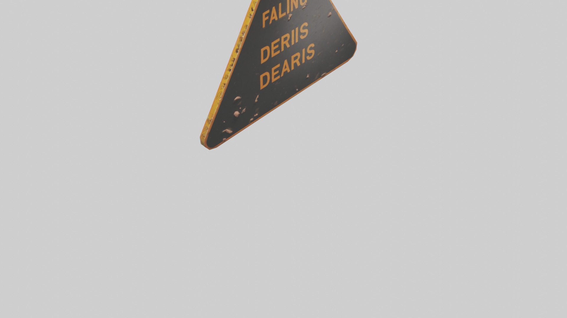 Falling Debris Caution Sign model 3D model_3