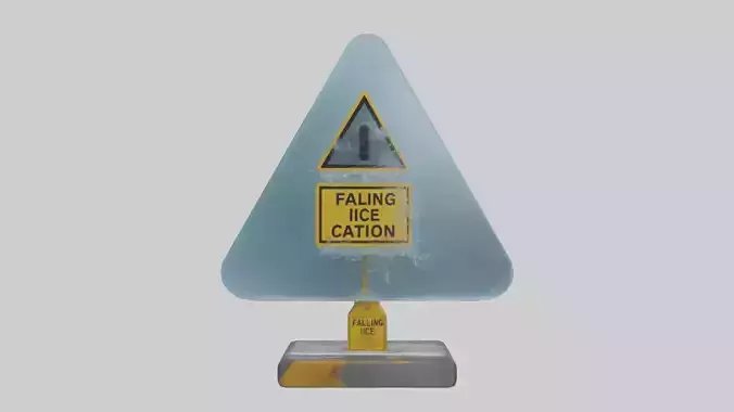 Falling Ice Caution Sign model 3D model