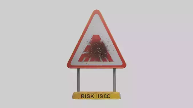 Falling Objects Risk Warning Sign model 3D model