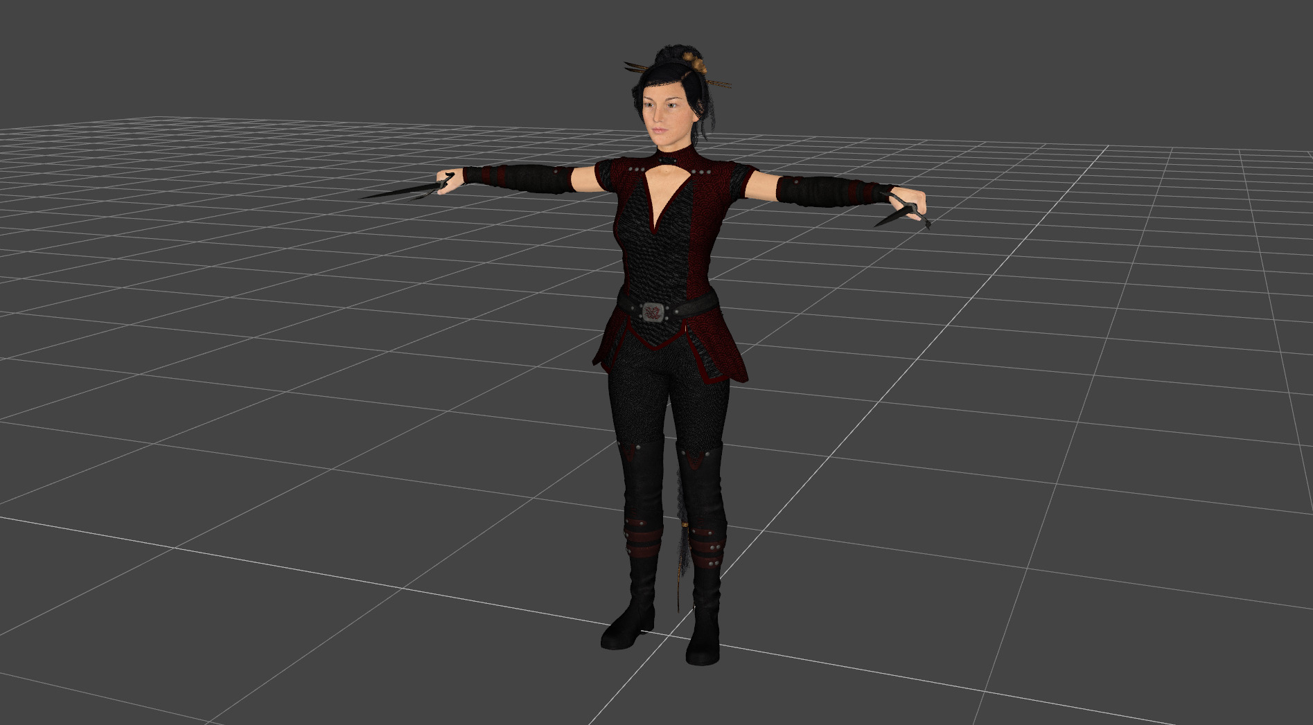 Warrior Woman - Game Ready Low-poly 3D model_5