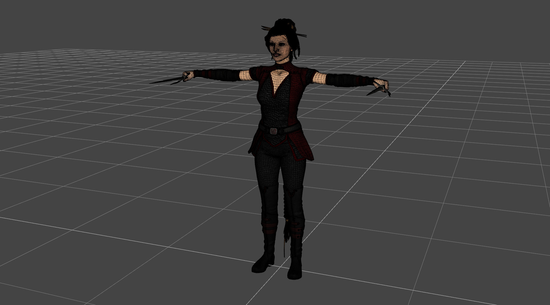 Warrior Woman - Game Ready Low-poly 3D model_4