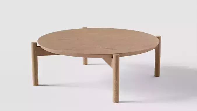 Coffee table round oak