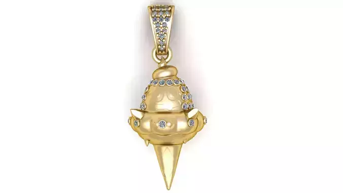 ICE CREAN CONE DIAMOND PENDANT 3D PRINTABLE MODEL